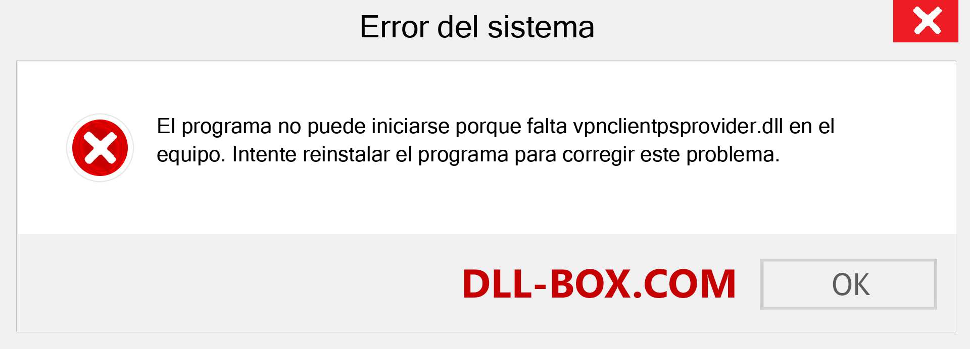 ¿Falta el archivo vpnclientpsprovider.dll ?. Descargar para Windows 7, 8, 10 - Corregir vpnclientpsprovider dll Missing Error en Windows, fotos, imágenes